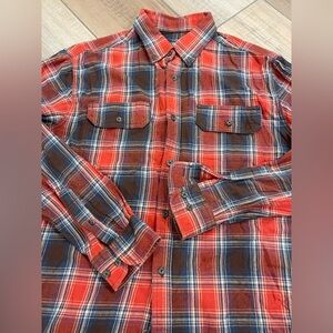 Faded Glory Shirt Men's Red Plaid Button Down Shirt Size M
